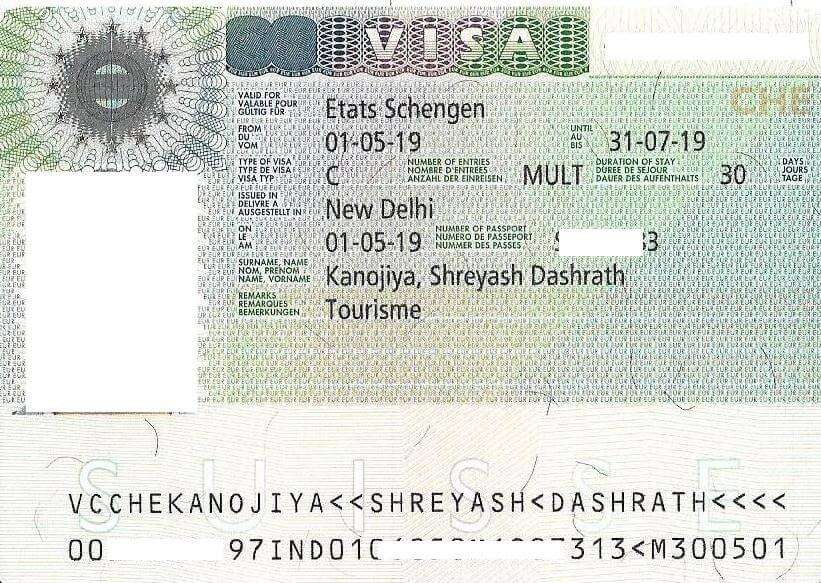 swiss tourist visa india