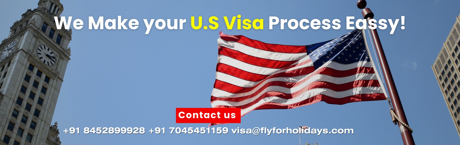 US Visa Ad Banner - Fly For Holidays