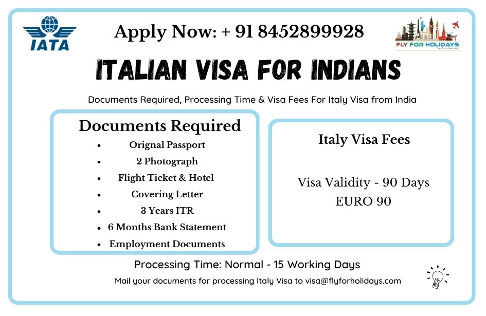 Italy Visa For Indians - Fly For Holidays